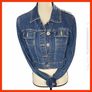 Cato Heart Embellished Jean Jacket Sz Medium